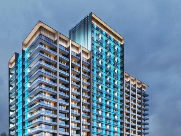 Binghatti Azure residential building exterior in JVC