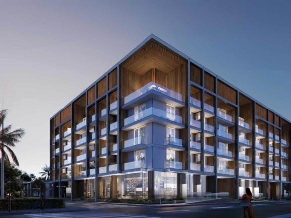 Binghatti Dusk building exterior in Jumeirah Village Circle