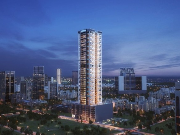 Binghatti Gardenia residential building exterior in JVC