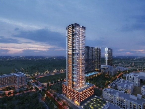 Binghatti House residential building exterior in JVC