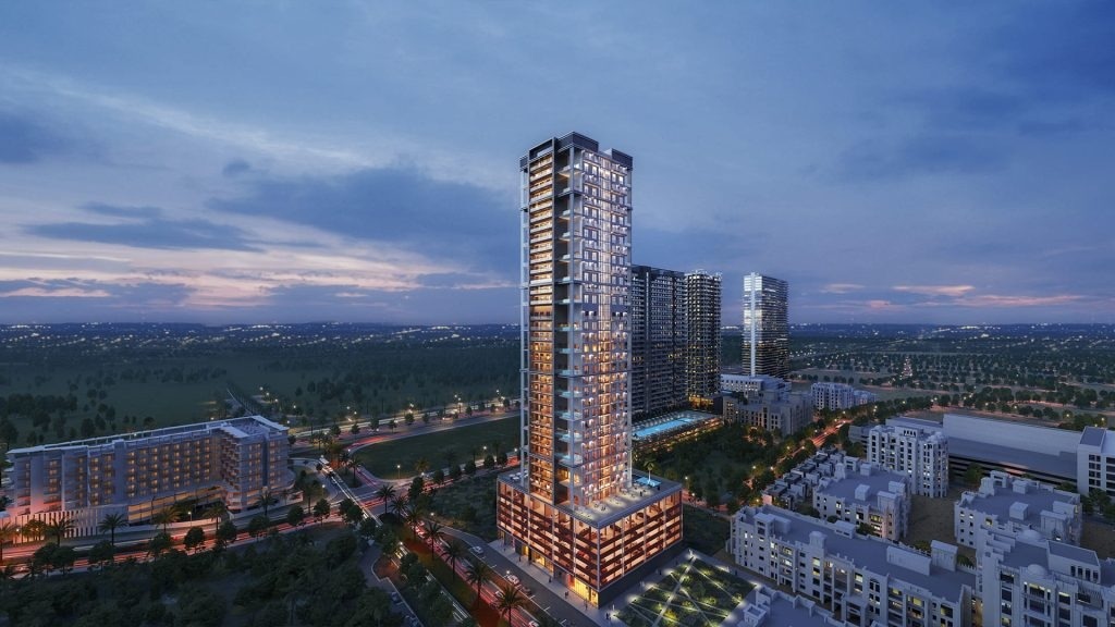 Binghatti House residential building exterior in JVC