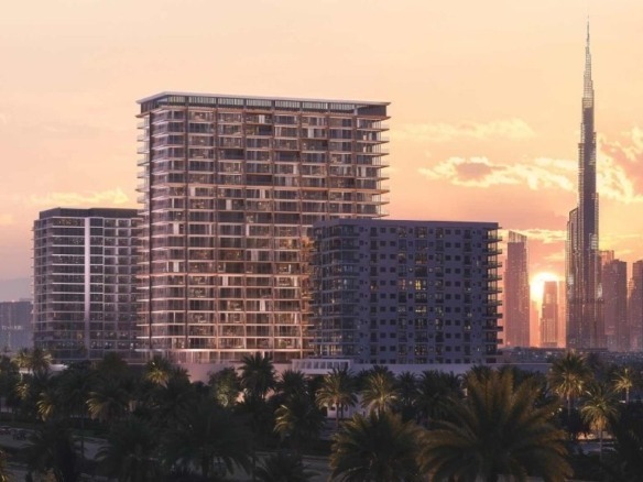 Binghatti Ivory residential building exterior in JVC