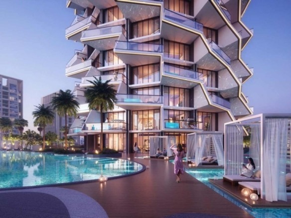 Binghatti Royale residential building exterior in JVC