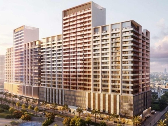 Binghatti Ruby residential building exterior in JVC Dubai