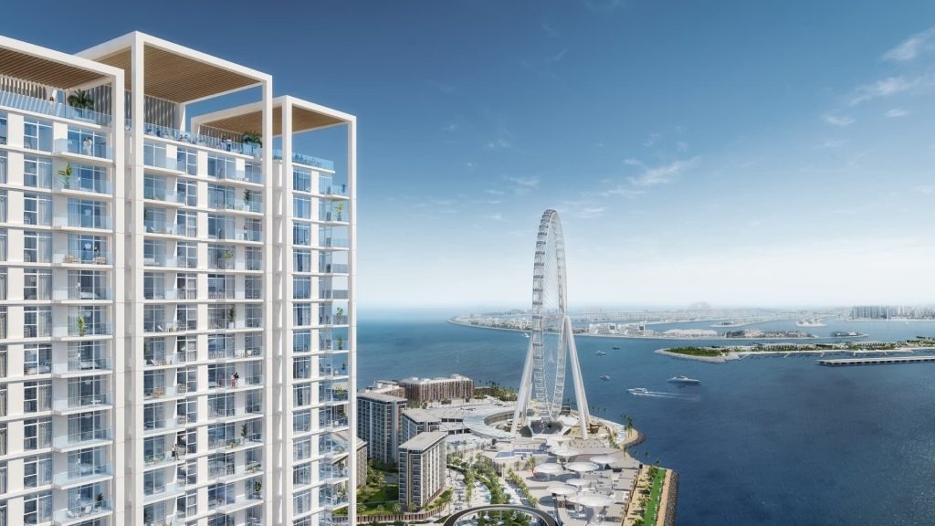 Bluewaters Bay luxury waterfront tower exterior in Dubai