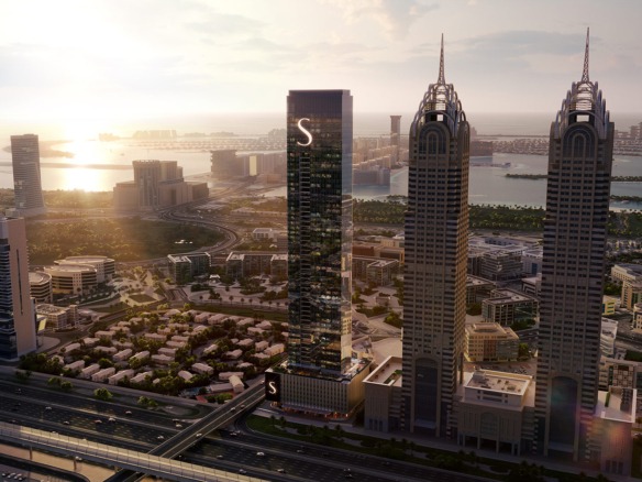 The S Tower luxury residential skyscraper exterior Dubai