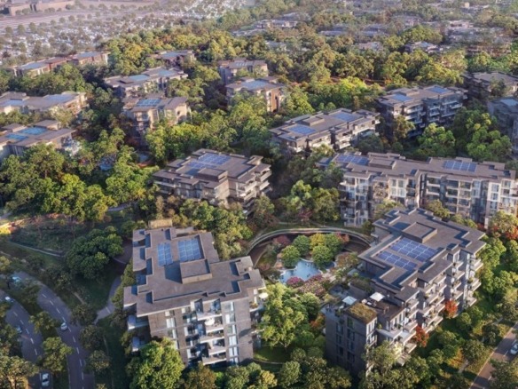 Maravelle Residences Dubai – exterior view of boutique buildings in forest‑inspired Ghaf Woods