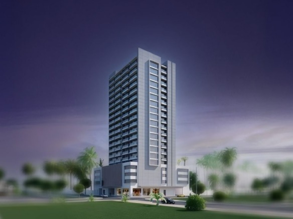Exterior view of Esplora Residences tower in Jumeirah Village Circle, Dubai