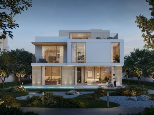 Living room interior of Avelia villa showing open-plan layout and natural light — The Valley by Emaar