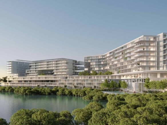 Creekside Residence internal garden view in Al Zorah Ajman