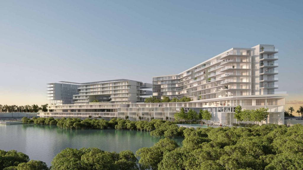 Creekside Residence internal garden view in Al Zorah Ajman