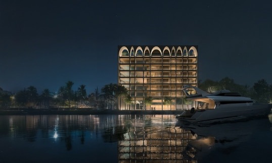 Sea Mirror Residences luxury waterfront villa exterior, Jumeirah Bay Island Dubai