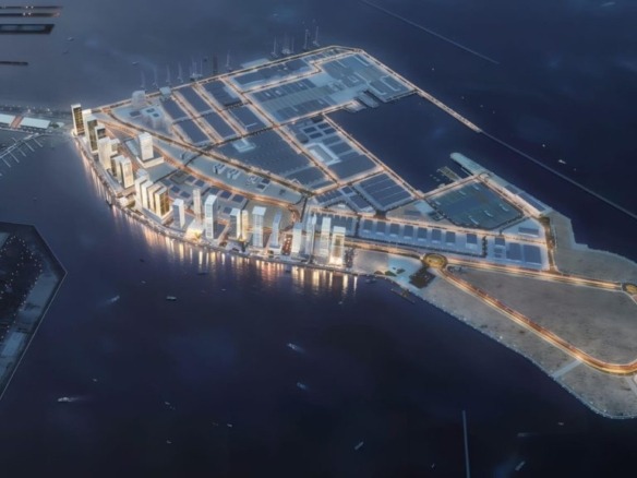 Franck Muller Yachting waterfront apartments – luxury yacht-style façade and marina promenade, Dubai Maritime City