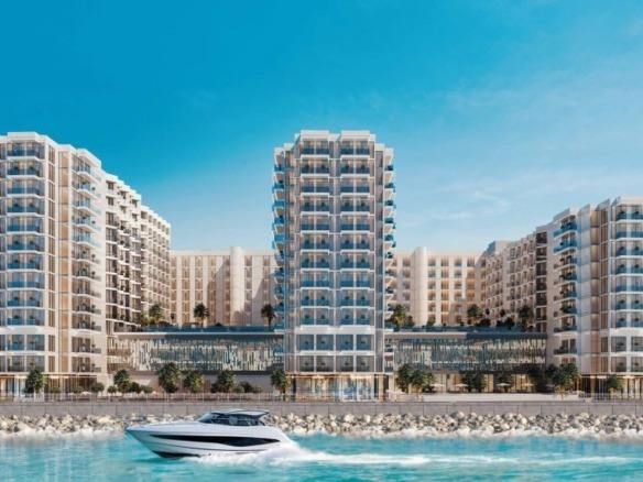 Playa Viva waterfront apartments Al Marjan Island - modern exterior with ocean view