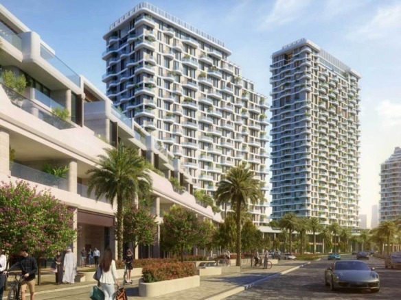 Takaya residential building exterior in Motor City Dubai