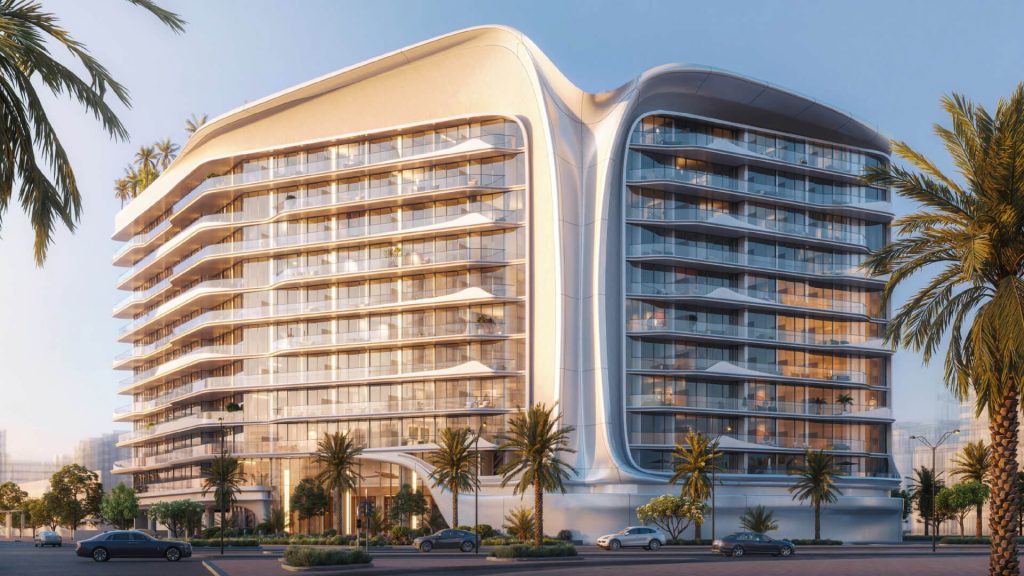 Beverly Grande exterior view — Motor City Dubai apartment building