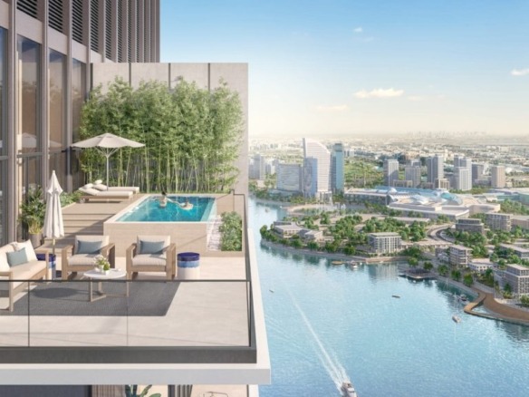 Creek Waters Dubai Creek Harbour exterior — waterfront apartments & townhouses skyline view