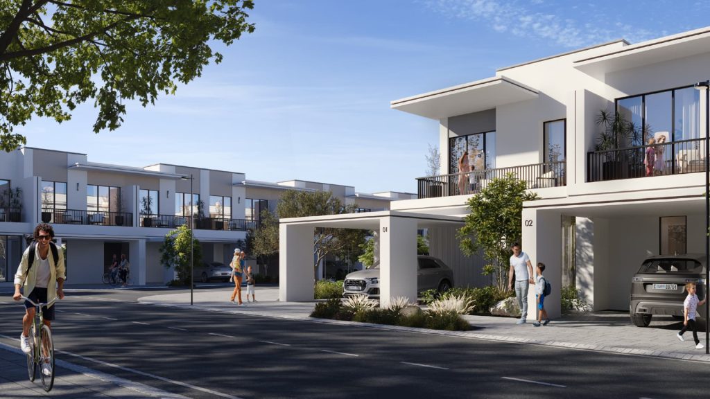 Creek EdgeElora The Valley contemporary 3 BHK townhouse exterior on Dubai–Al Ain Road