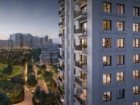 Creek Crescent waterfront apartments and townhouses at Creek Island, Dubai Creek Harbour – exterior view