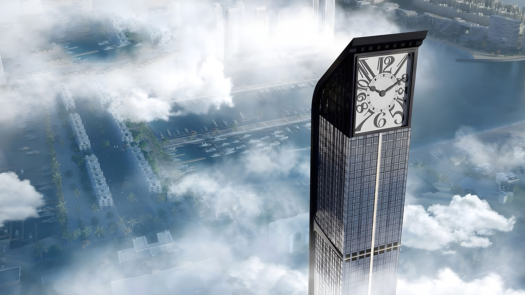 Aeternitas Dubai Marina exterior skyline view