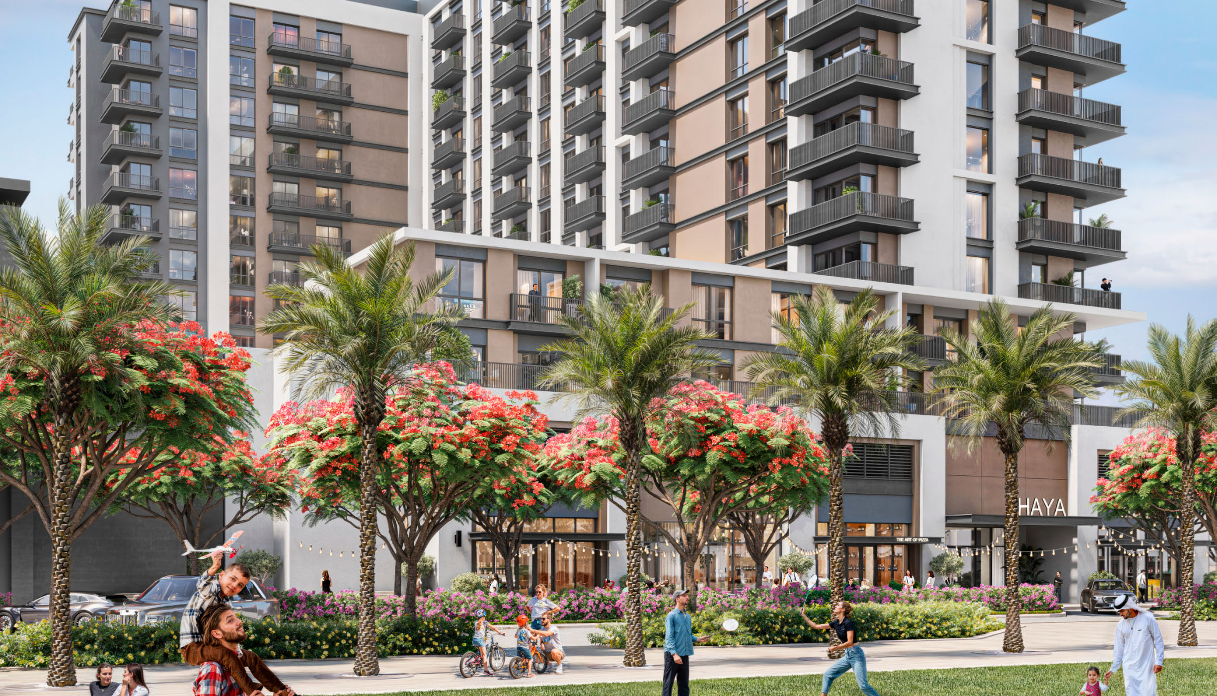 Haya on the Park Town Square Dubai residential building exterior