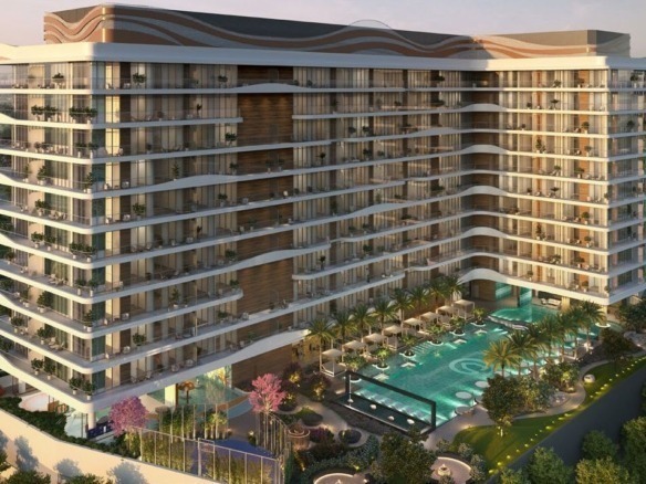 The Golf Residences Dubai Hills Estate exterior tower golf course view