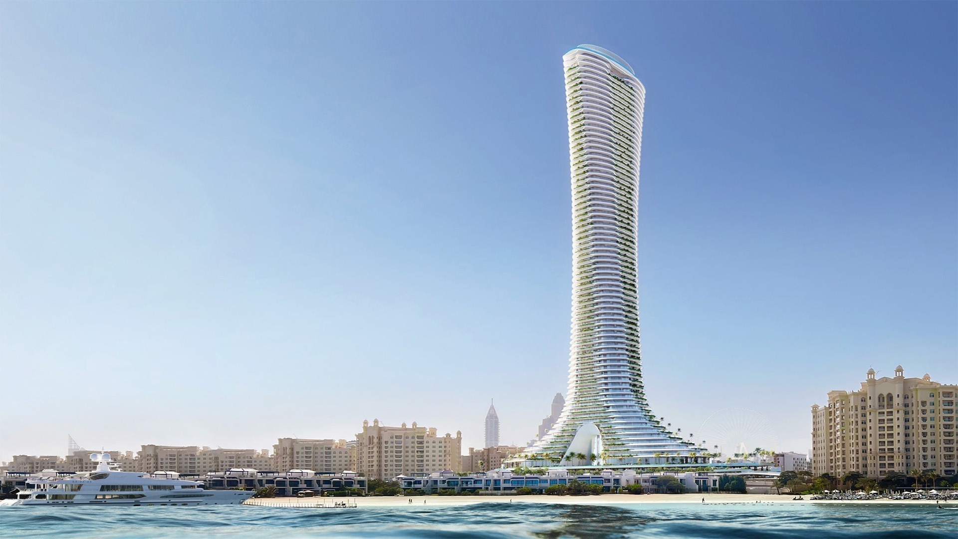 Como Residences Palm Jumeirah Dubai exterior waterfront tower