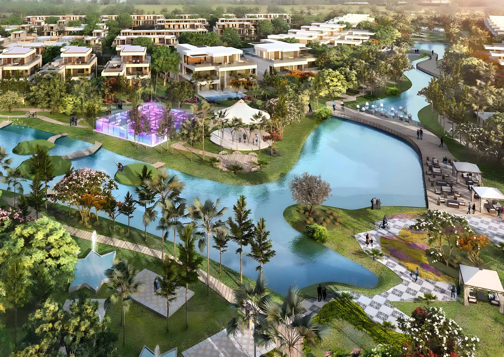DAMAC Lagoons residential community Dubailand Dubai exterior