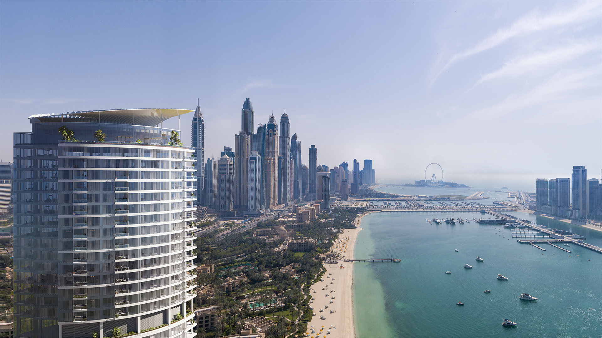1 Palm Beach Towers waterfront residential exterior Palm Jumeirah