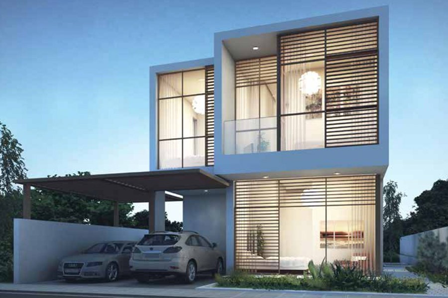 The Park Villas luxury villas exterior in DAMAC Hills Dubai