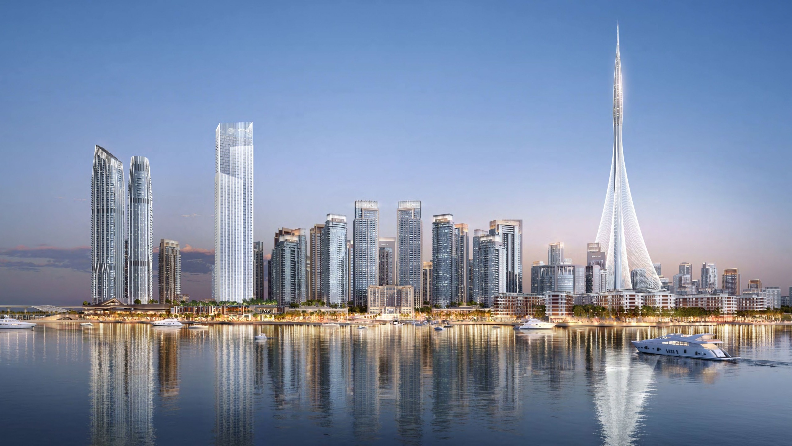 The Grand Dubai Creek Harbour exterior tower view
