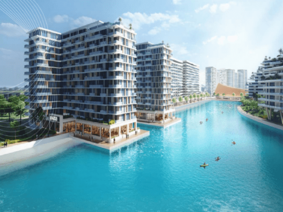 Azizi Venice waterfront lagoon view Dubai South