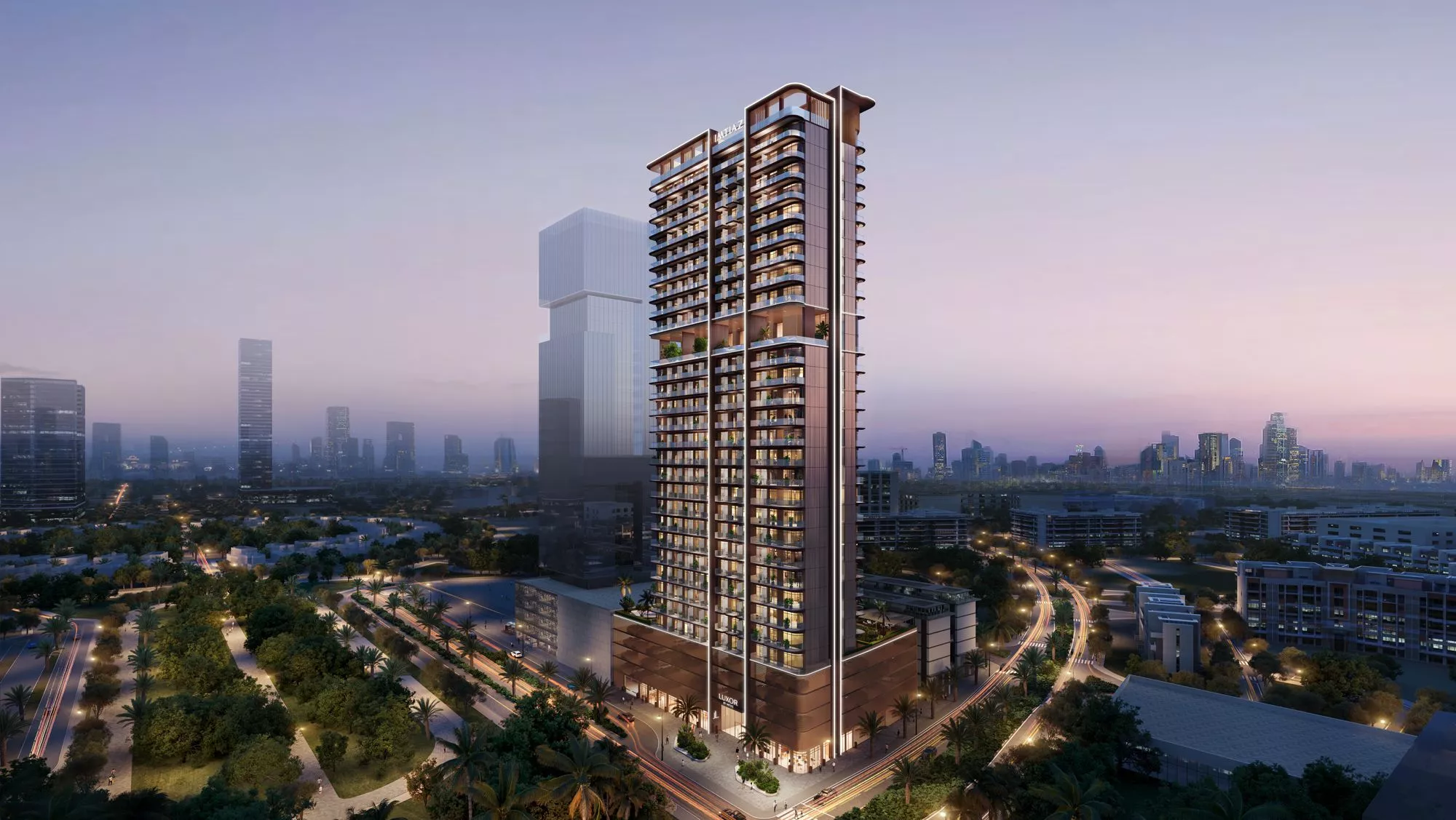 Luxor by Imtiaz Developments Jumeirah Village Circle tower exterior