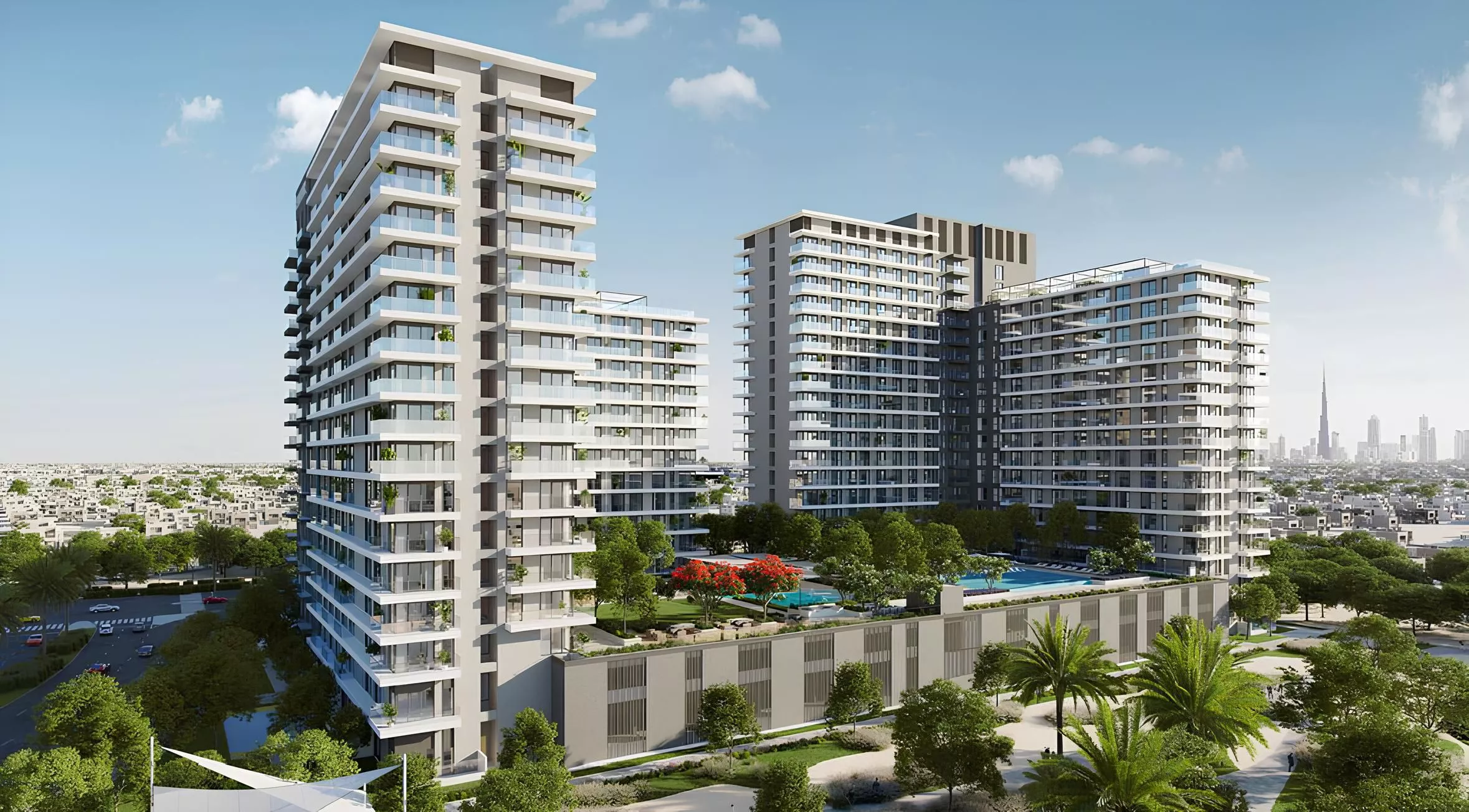 Club Drive Apartments luxury residential tower exterior Dubai