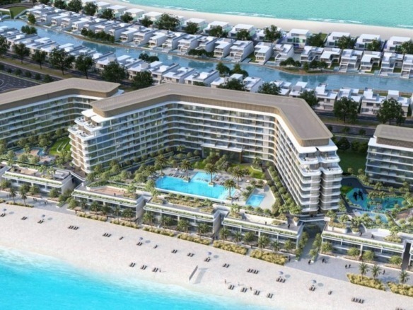 Delphine Beach Residences Siniya Island – Waterfront apartment exterior and beach view