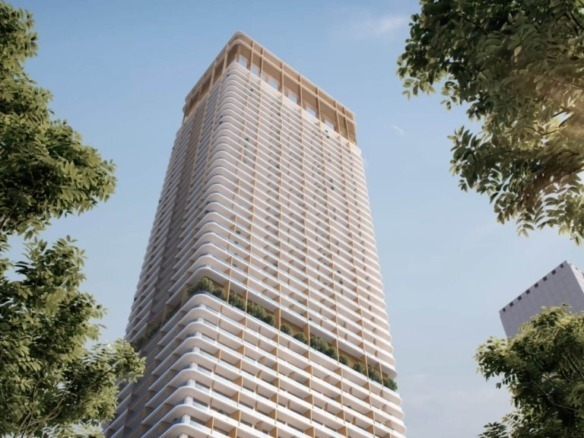 Exterior view of Marriott Residences JLT tower in Dubai Jumeirah Lakes Towers