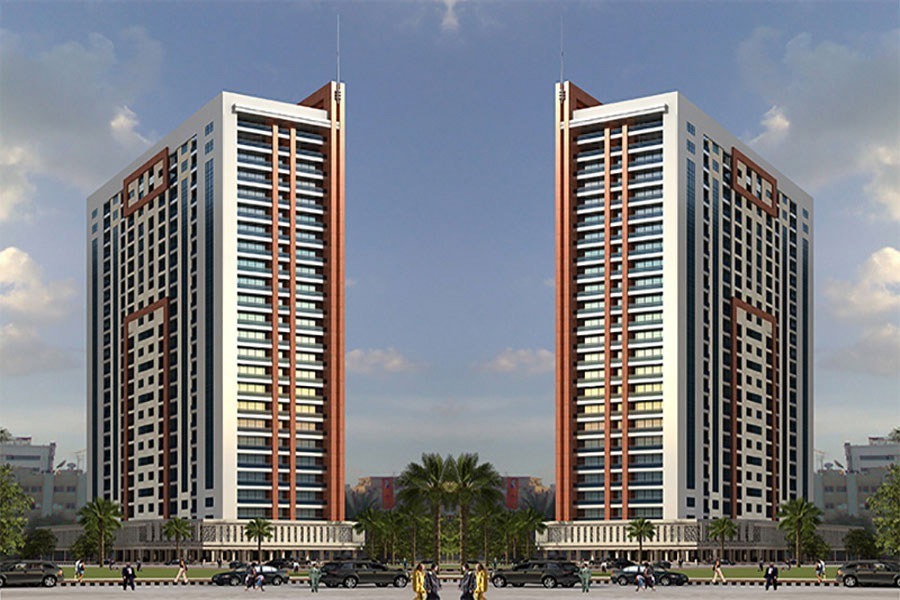 Al Fahad Tower 4 residential exterior in Arjan Dubai