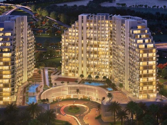 Creek Views residential tower exterior Dubai Healthcare City