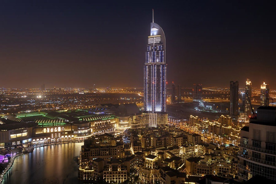 The Address Downtown Hotel Dubai exterior tower view