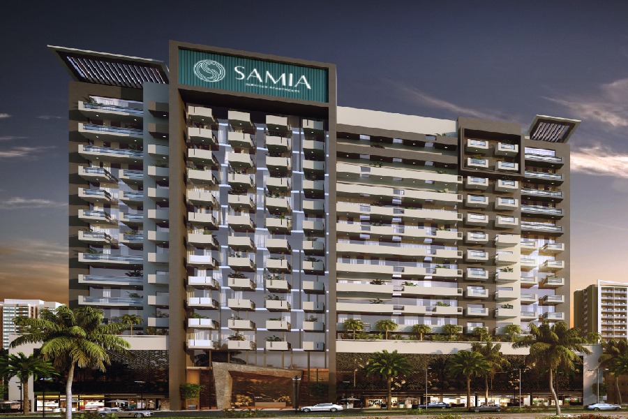 1 Azizi Samia Residence residential building exterior in Al Furjan Dubai