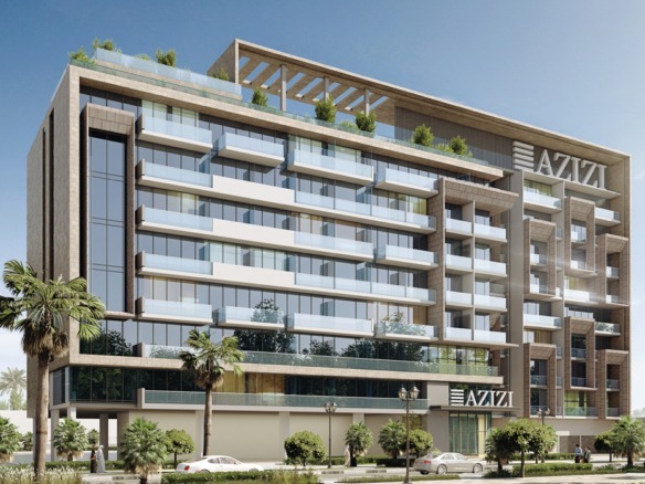 Azizi Vista residential building exterior Dubai Studio City