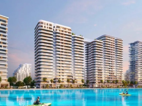 Azizi Venice 8 waterfront residential building exterior