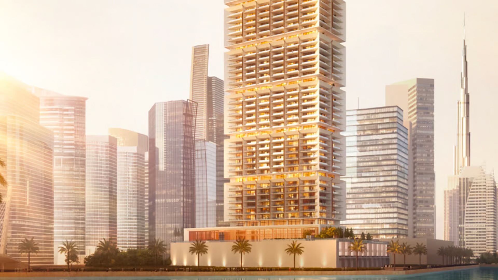 One Downtown residential tower exterior in Downtown Dubai