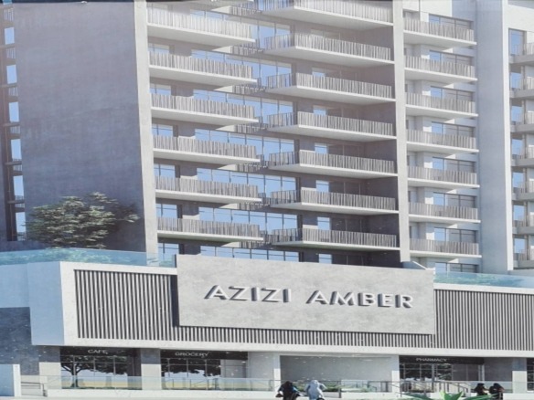 Azizi Amber residential building exterior in Al Furjan Dubai