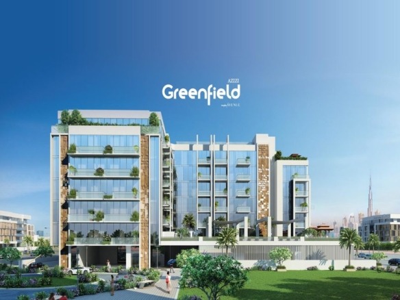 Azizi Greenfield residential building exterior in Dubai