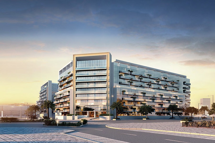 Azizi Mirage 1 residential building exterior in Al Furjan Dubai