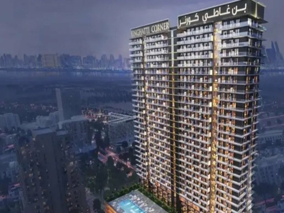 Binghatti Corner residential building exterior in JVC