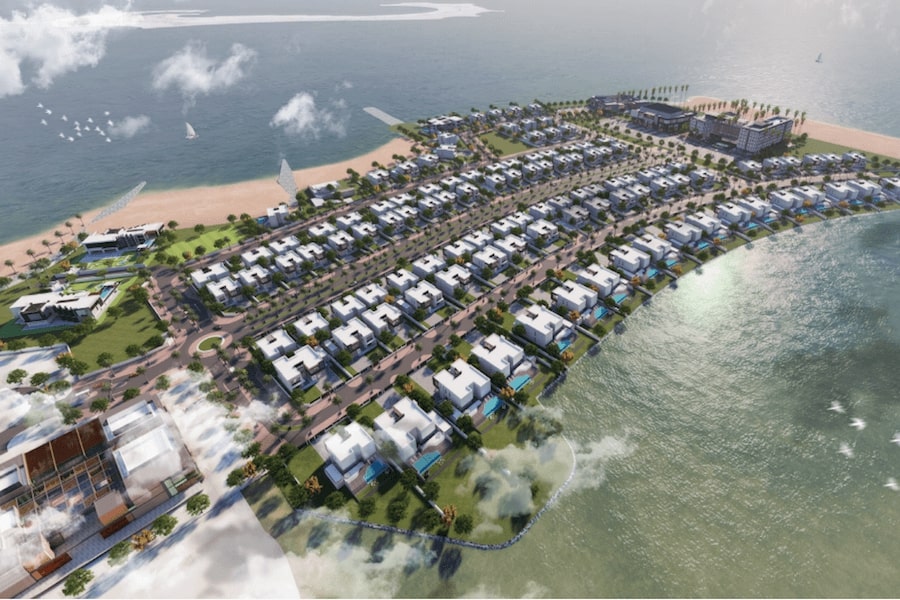 La Mer Maisons beachfront villas exterior in Jumeirah Dubai