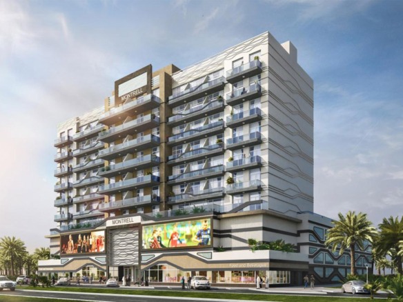 Montrell Serviced Apartments building exterior in Al Furjan Dubai