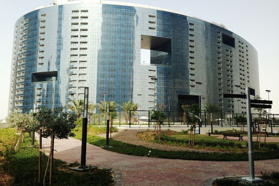 The Arc residential building exterior in Nad Al Sheba